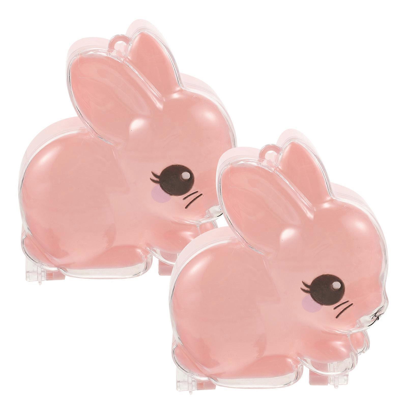 2Pcs Rabit Shaped Candy Case Clear Gift Storage Box Plastic Packaging Boxes