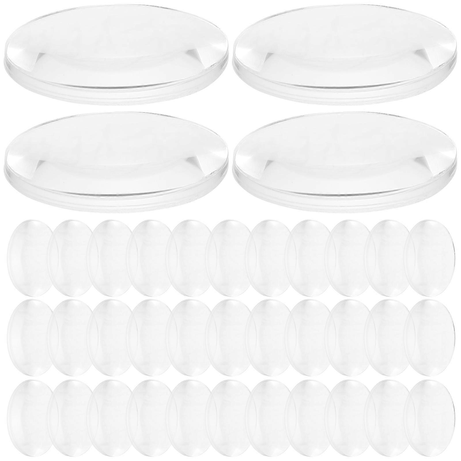 60pcs Transparent Convex Lens Acrylic Optical Lens Basic Physics Teaching Lens