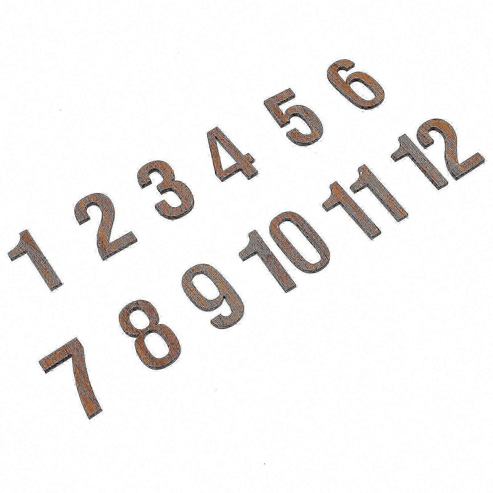 Wooden Clock Numerals Kit compatible with Wall Clock Number Replacement 12Pcs