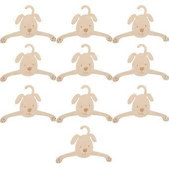 10pcs Pet Clothes Hangers for Dogs - Adorable Cartoon Puppy Design Outfit Hangers - Wooden Mini Pet Apparel Holder - for Organizing Clothing