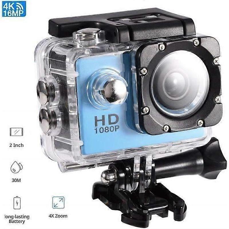 BK 1080P FULL HD GOPRO type waterproof camera - Blue