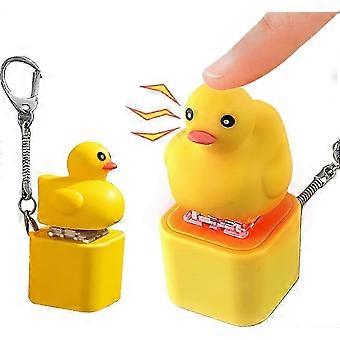 Duckys Quacking Fidget -lelu, ladattava näppäimistö-lelu värikkäillä valoilla ja äänillä, kannettava ahdistusta lievittävä fidget-avaimenperä laukkuihin ja käsilaukkuihin