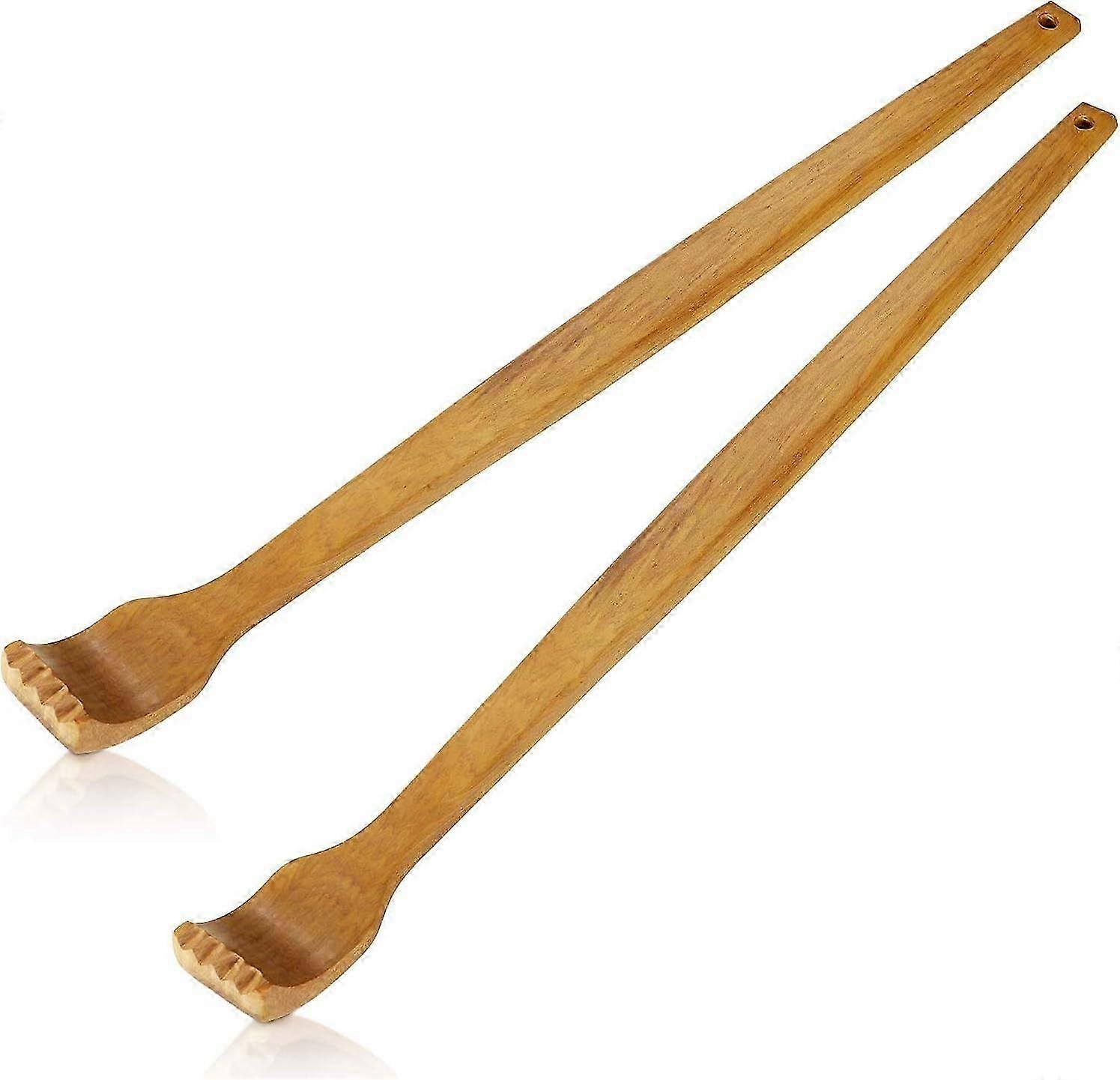 Gratte-dos manuel en bois long, masseur dorsal portatif de 40 cm pour un soulagement instantané des démangeaisons, lot de 2