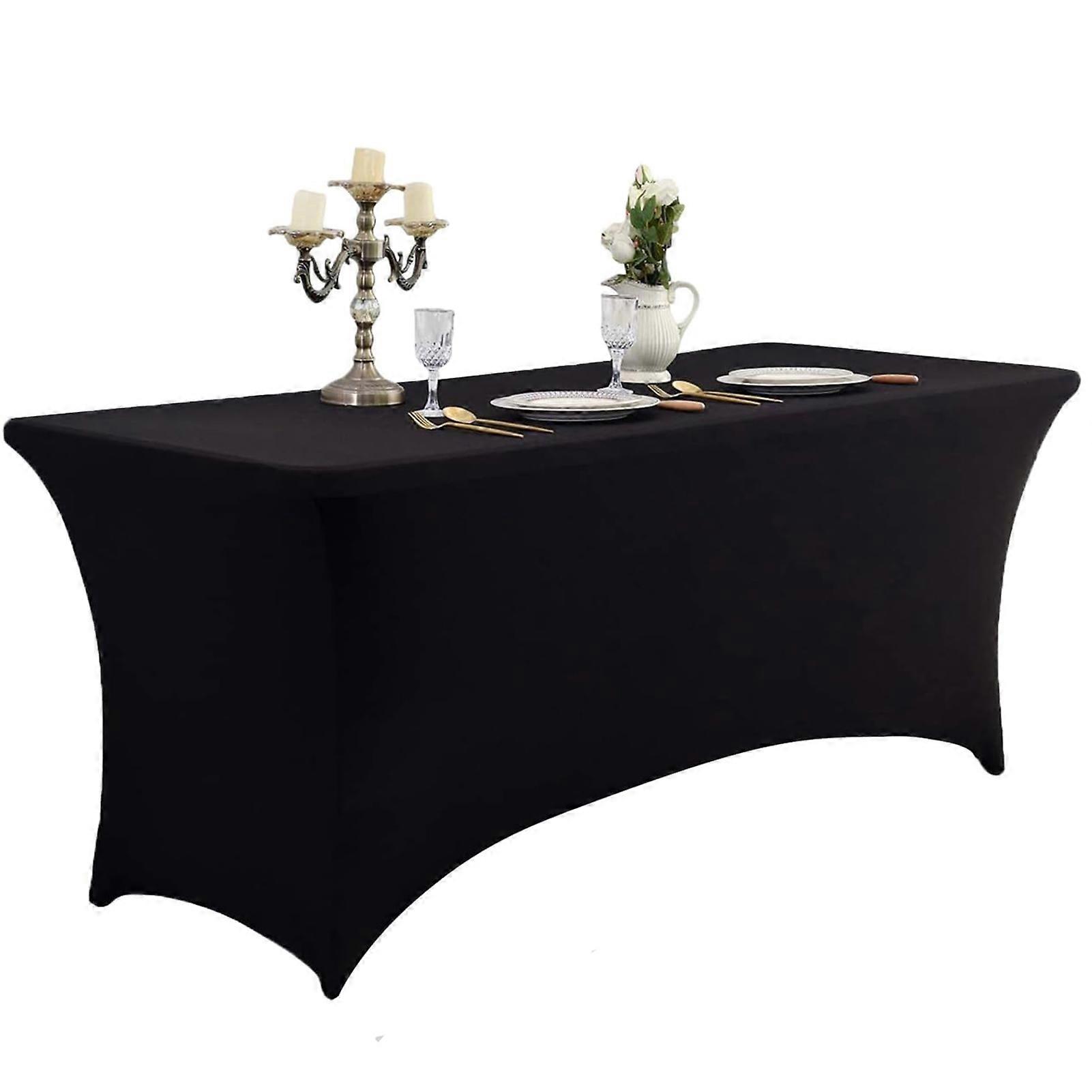 4/6FT Table Cloth compatible with Rectangular Stretch Spandex Table Covers Folding Tablecloth Hotel Wedding Table Cocktail Table Protector