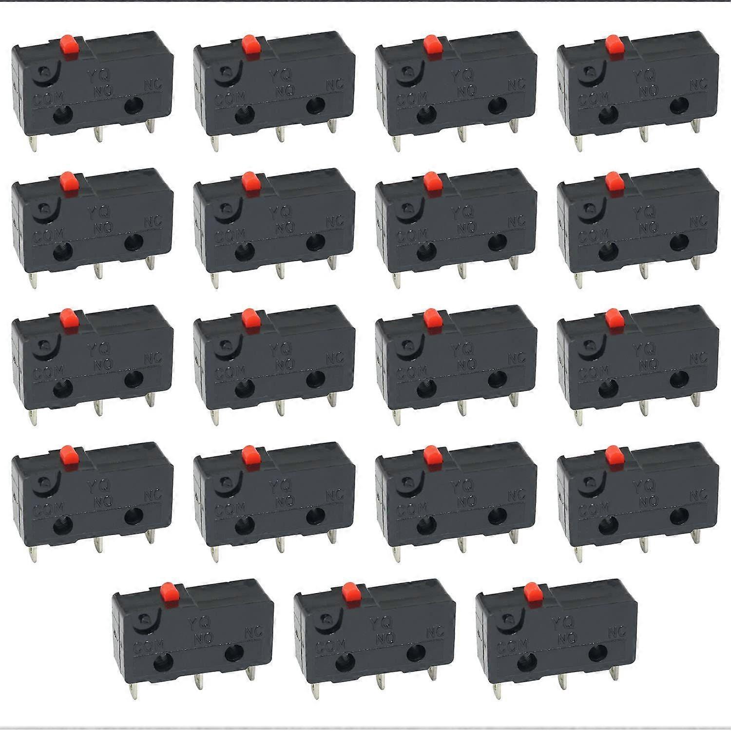 15 PCS Micro Limit Switch, Snap Action Button Type, Mini Momentary Switch, Black
