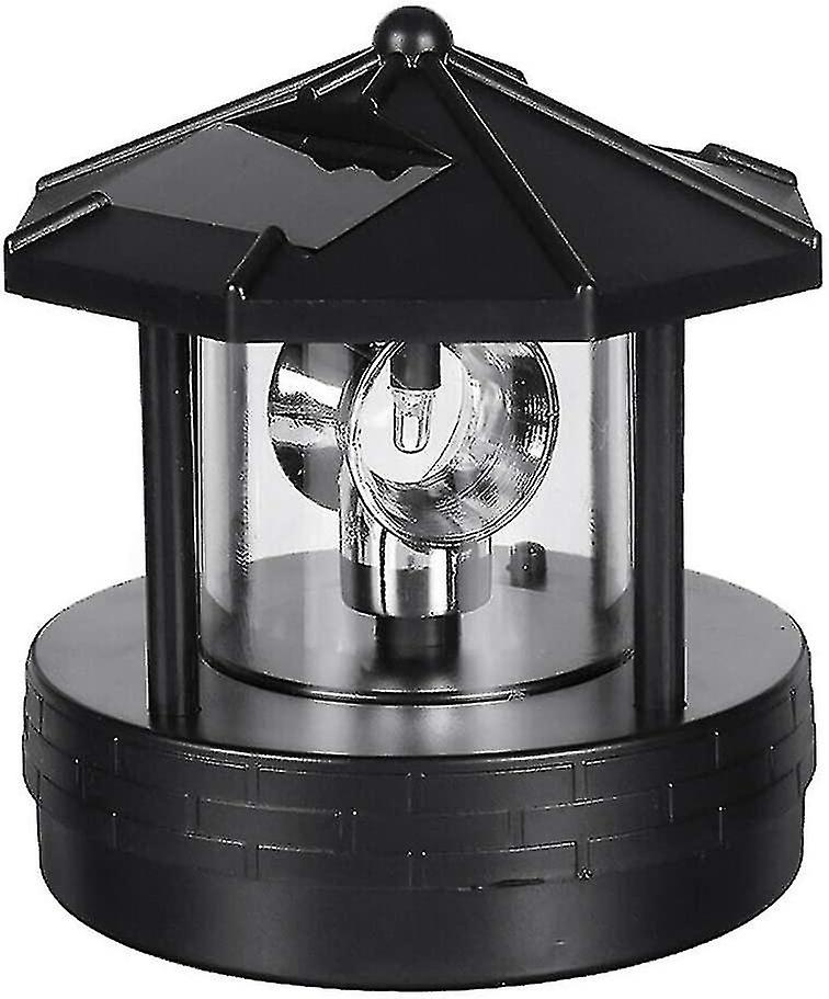 Solar Powered Lighthouse - Decorative Rotating Outdoor Waterproof Led Solar Light Beacon Tower For Garden Lawn Patio Yard