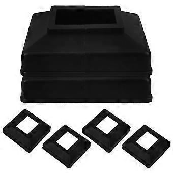 6PCS Clôture Décorative Poteau Caps Base Garde-corps De Pont Poteau Base Couverture Vinyle Jupe De Poteau De Remplacement Style Split Jupe De Poteau Carré Capuchons De Base De Poteau