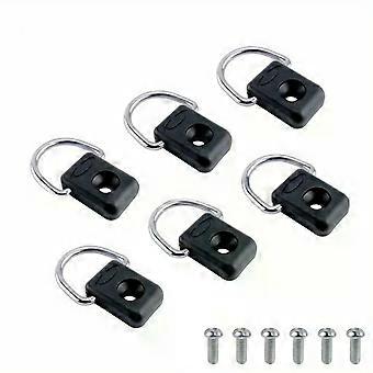 6 kpl teräksisiä kiinnitysrenkaita melontakajakkikalastusripustukseen D-solkikiinnityslenkki ruuveilla rengas yhteensopiva kanoottivene
