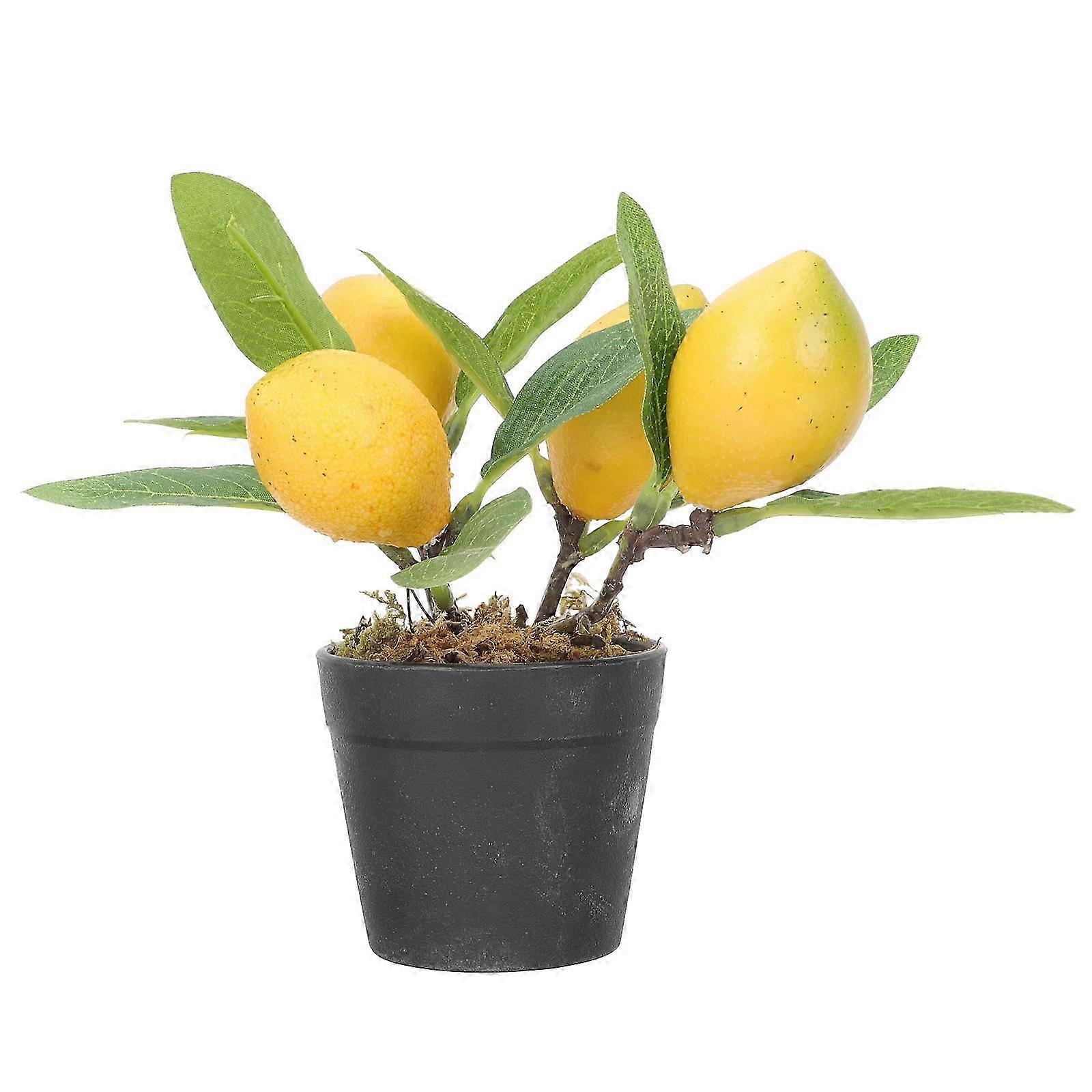 Lemon Kitchen Decor Simulated Green Potted Decor for Home Use