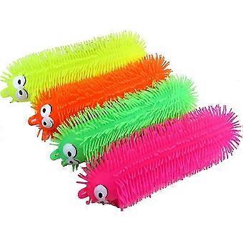 4 Pcs Flashing Light Up Stretchy Caterpillars, Squishy Stress Balls Toy, Anxiety And Stress Relief Toys For Adults Teen Kids Color