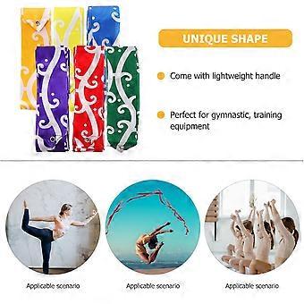 Cintas de gimnasia y baile con diseño de ritmo, color, para mástil portátil, para niños, poliéster, 6 piezas.