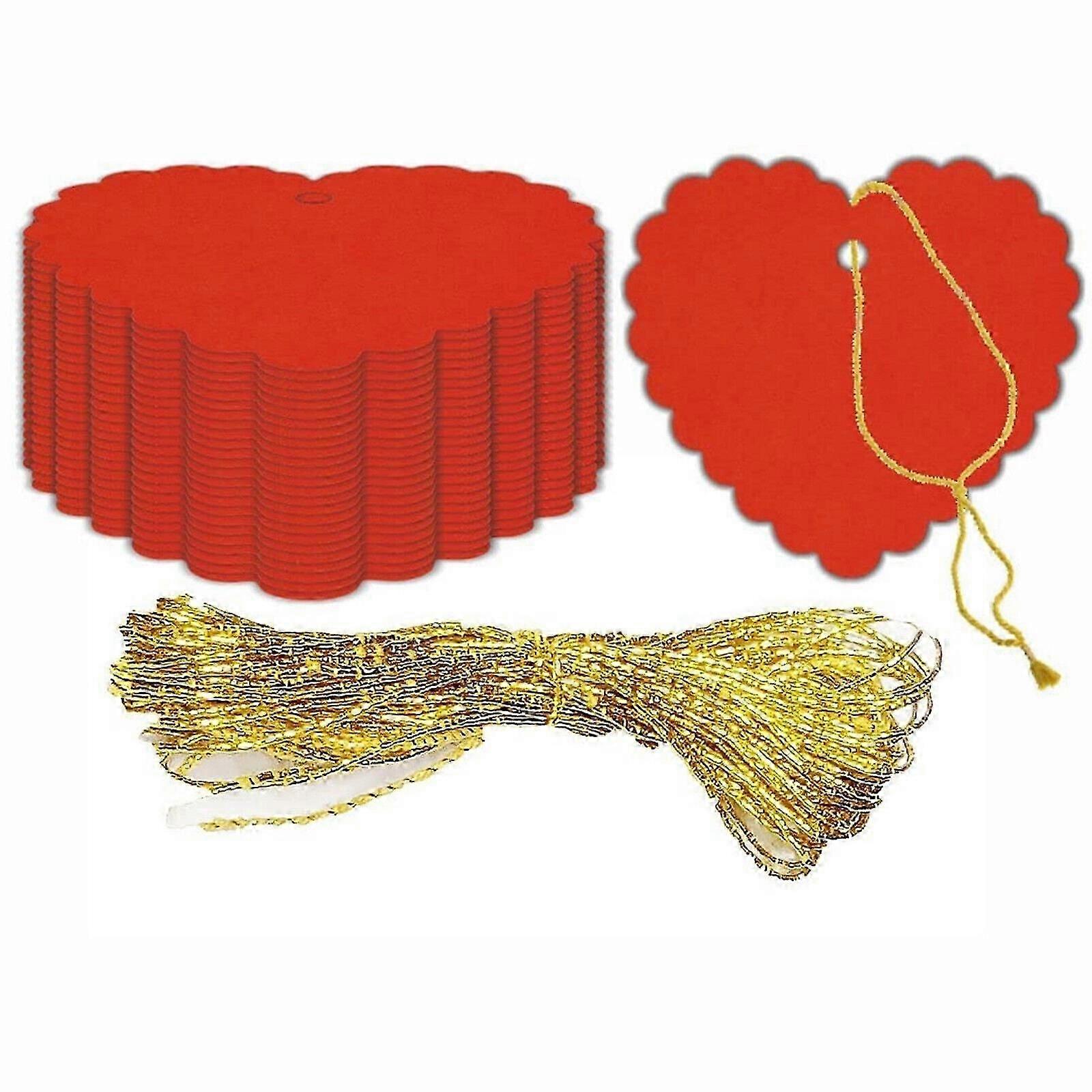 100pcs Heart Shape MultiPurpose Tags red pack