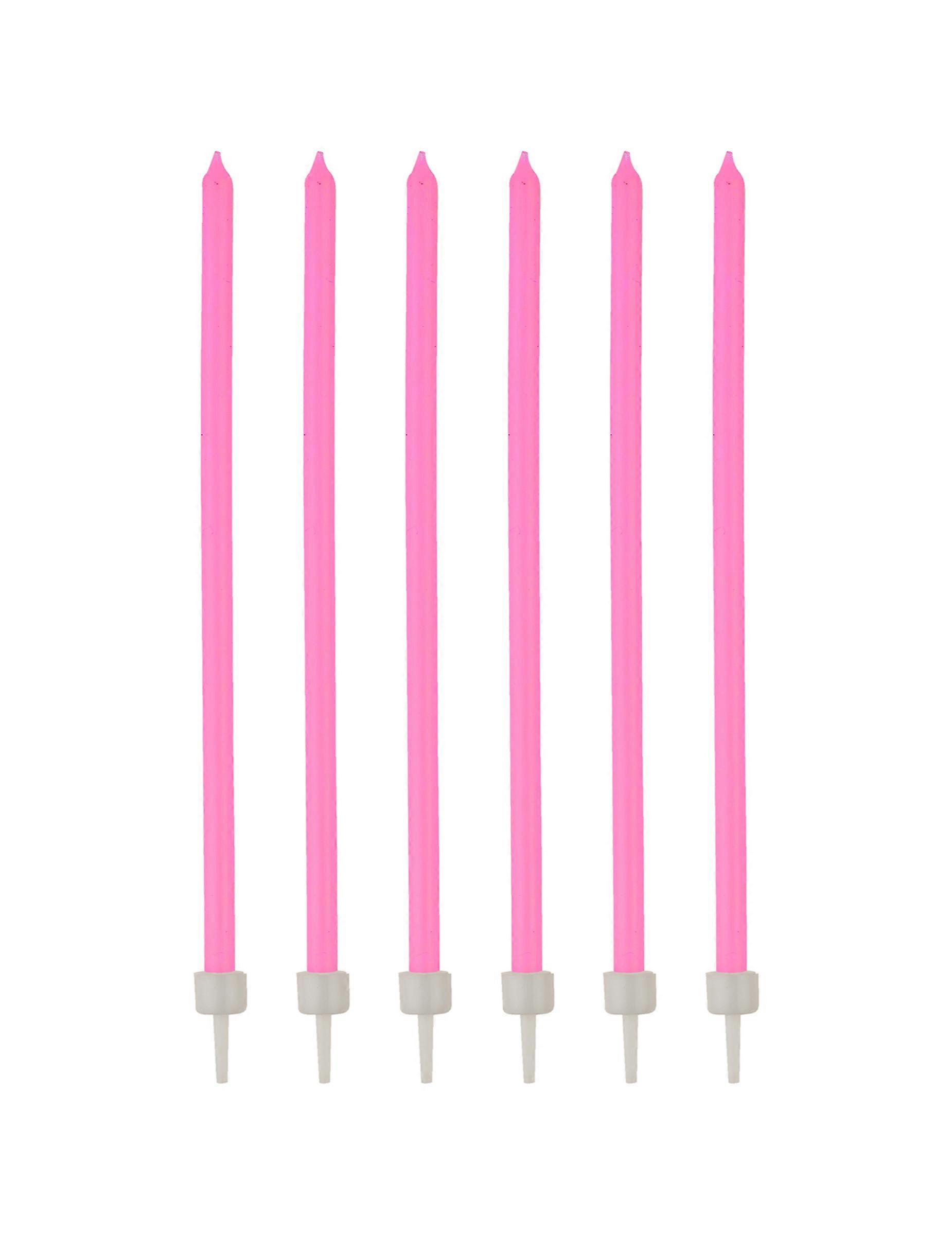 16 thin candles with 12 cm bobeches