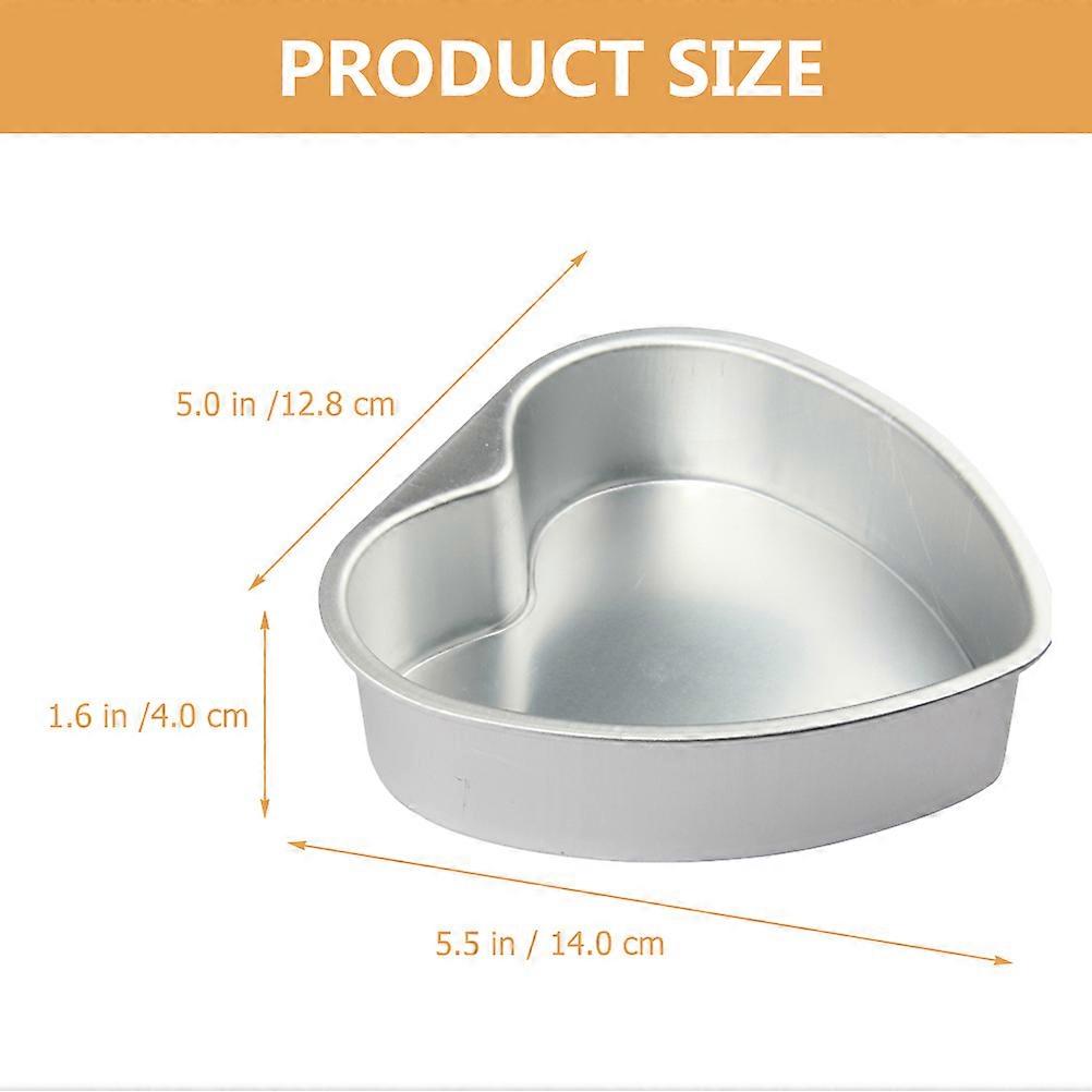 Heart Cake Mold Alloy Pan for DIY 3Pcs Silver Baking Ring Set