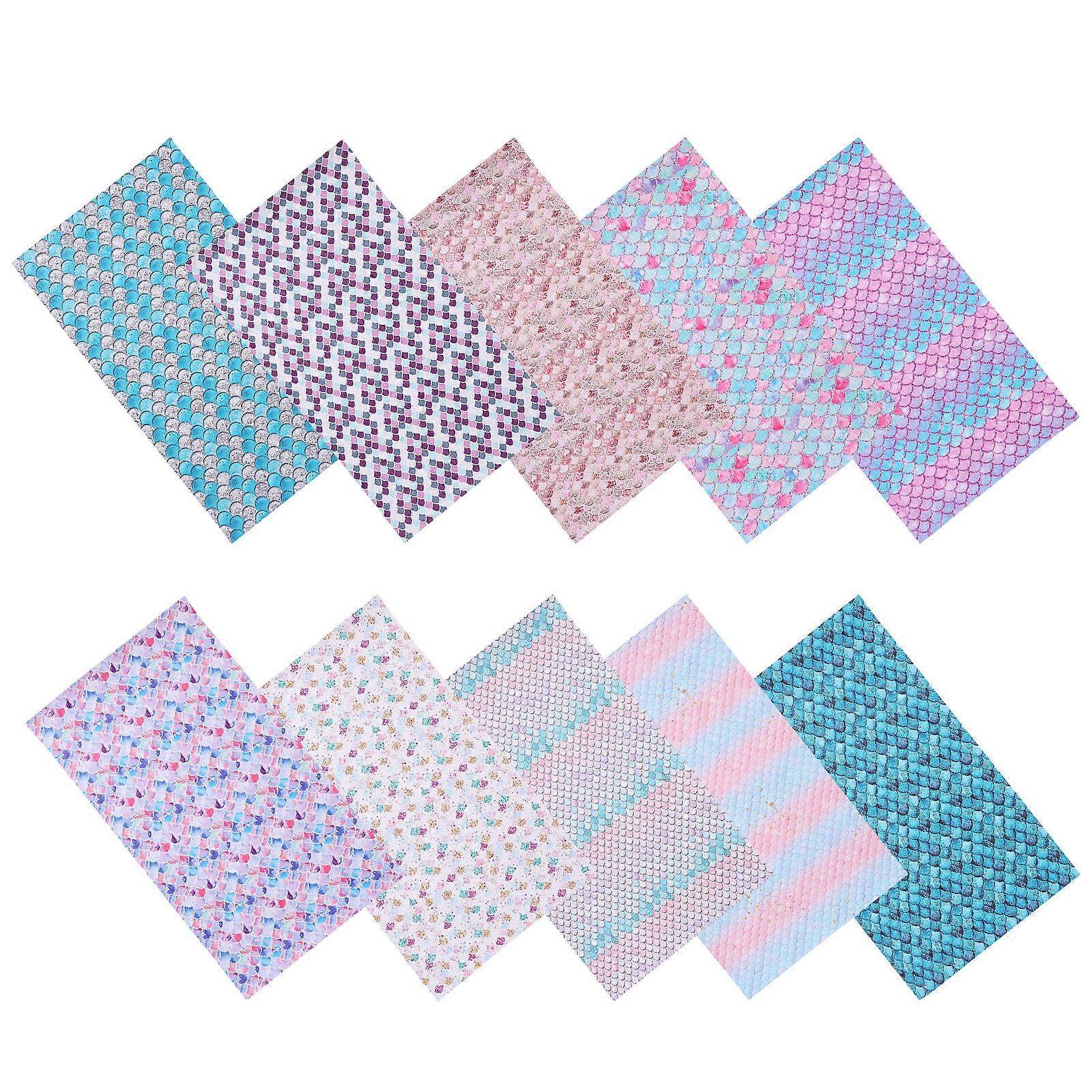 Fish Scale Faux Sheets for DIY Craft 10Pcs Assorted