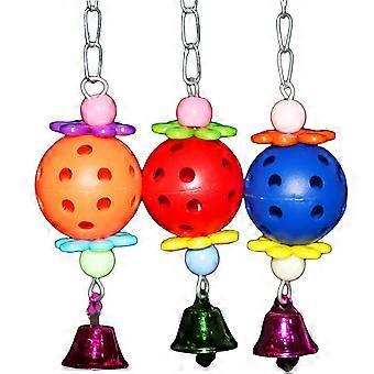 Parrot Cage Toy Hanging Bell Pendant Ball for Birds 6Pcs Mixed Color