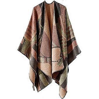 Poncho for Women, Oversized Knitted Shawl Wrap, Warm Open Front Cape, Wearable Blanket Cardigan Coat for Autumn and Winter szshsy02