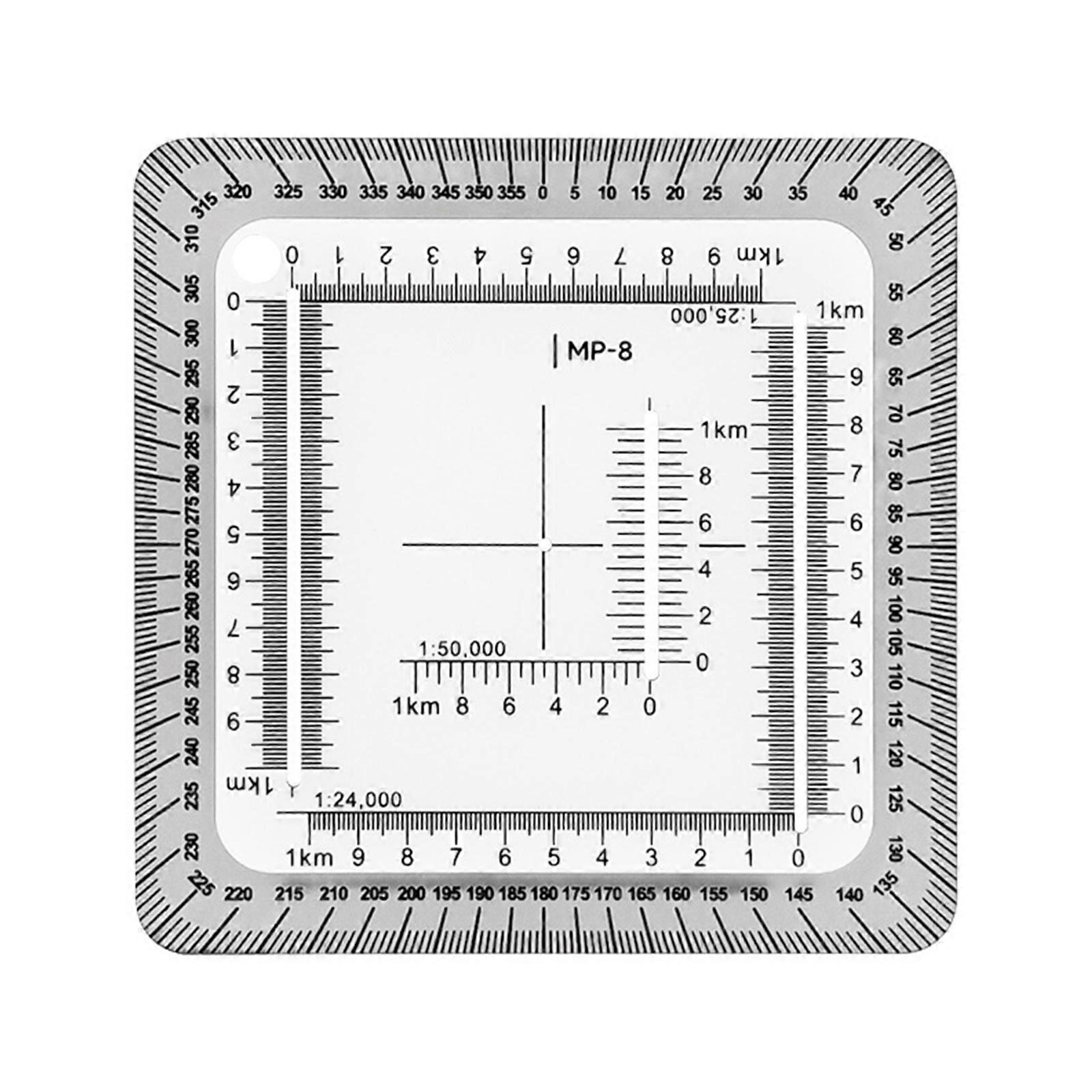 MP8MGRS/UTMUSNG Coordinate Grid Ruler Protractor Coordinate Scale Map