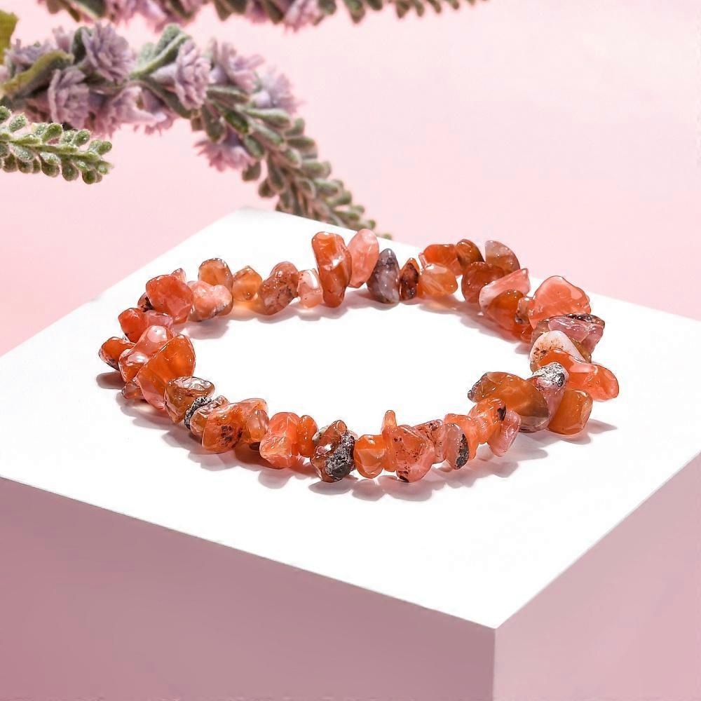 20pcs Carnelian(Dyed) Chips Stretch Bracelets Inner Diameter: 2-1/8~2-1/4 inch(5.3~5.6cm)