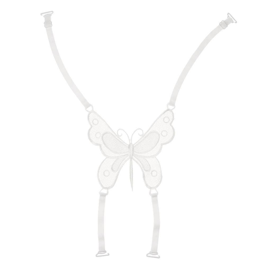 Adjustable Butterfly Lace Cross Back Bra Strap Replacement Converter Black