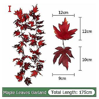 Künstliche Herbstgirlande Mit Ahornblättern - Deko Für Tür, Garten Und Kamin In Warmen Herbstfarben