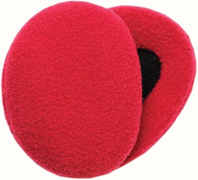 Bandless Ear Warmers/fleece Earmuffs With Thinsulate - Red, Large