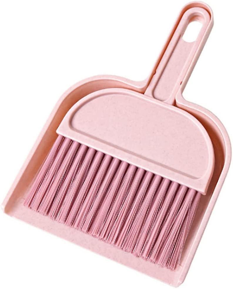 Mini Desktop Sweep, Mini Dustpan and Brush Set(1pc, pink)