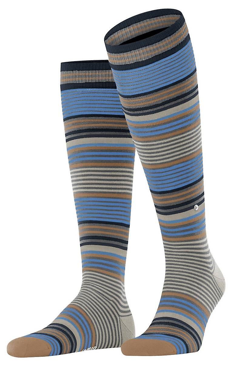Burlington Stripe Knee High Socks - Dark Grey