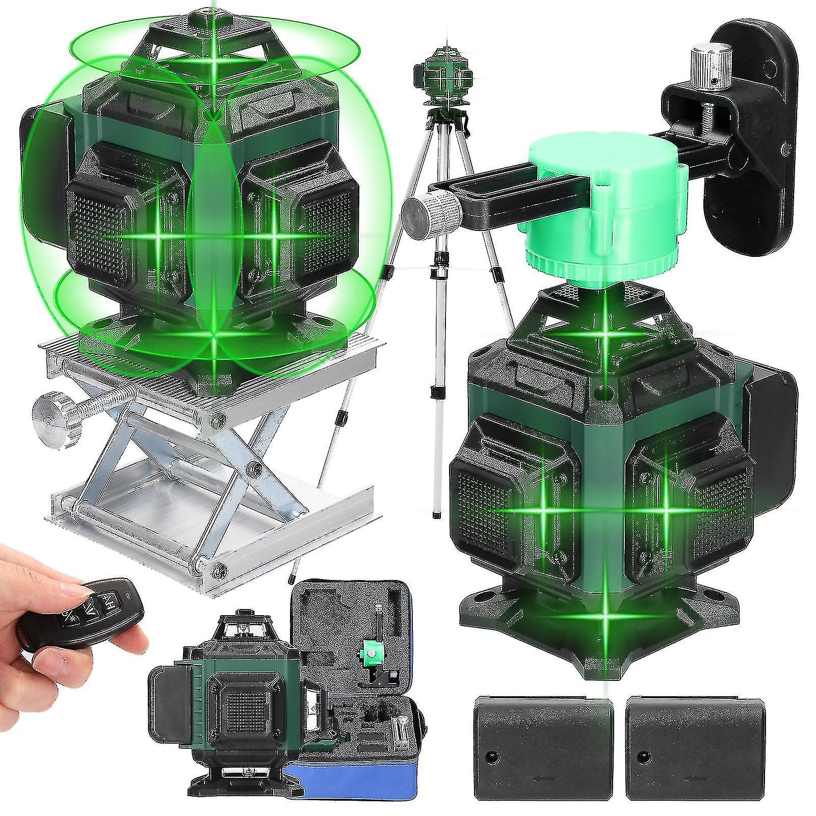 Multifunctional 16 Green Lines Laser Level 3 Self-leveling Function Leveling Tool Omnidirectional Ground Wall Sticker Home