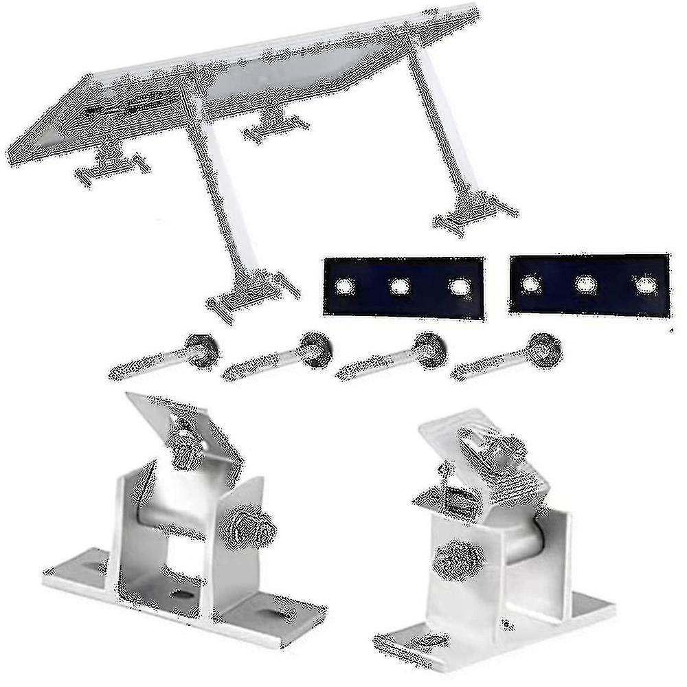 Solar Panel Bracket, Solar Panel Holder End Clamp Kit, Stand Solar Module 0-60 Individually Adjustable Flat Roof Mounting Angle (without Telescopic Ro