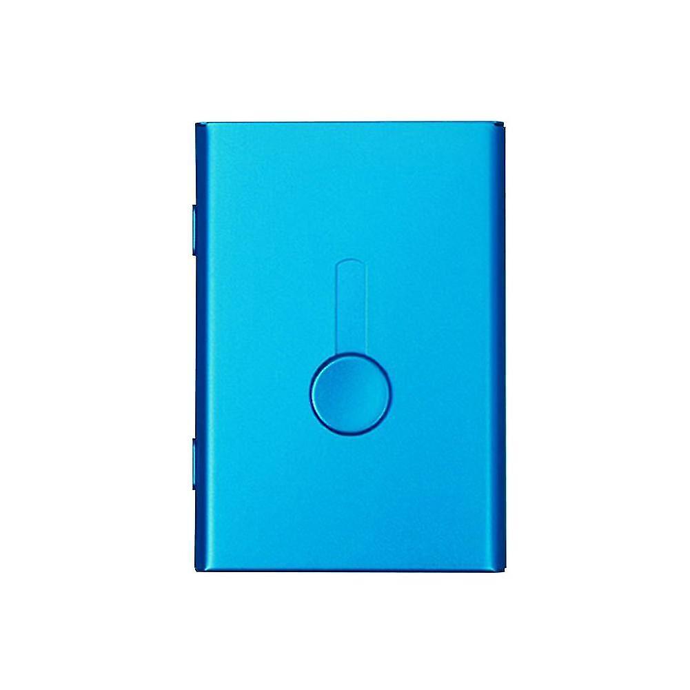 Blue Thin Sliding Stainless Steel Id Card Holders