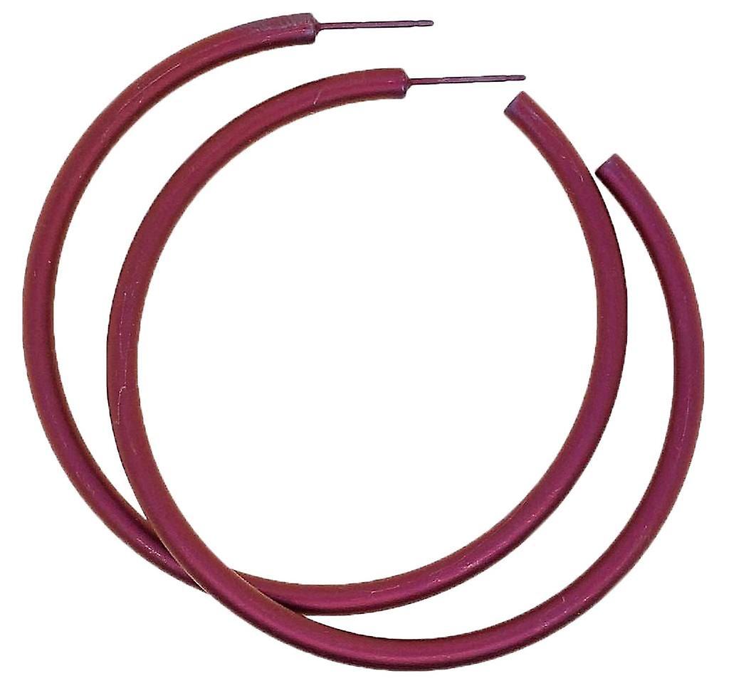 Ti2 Titanium Large Round Hoop Earrings - Brown