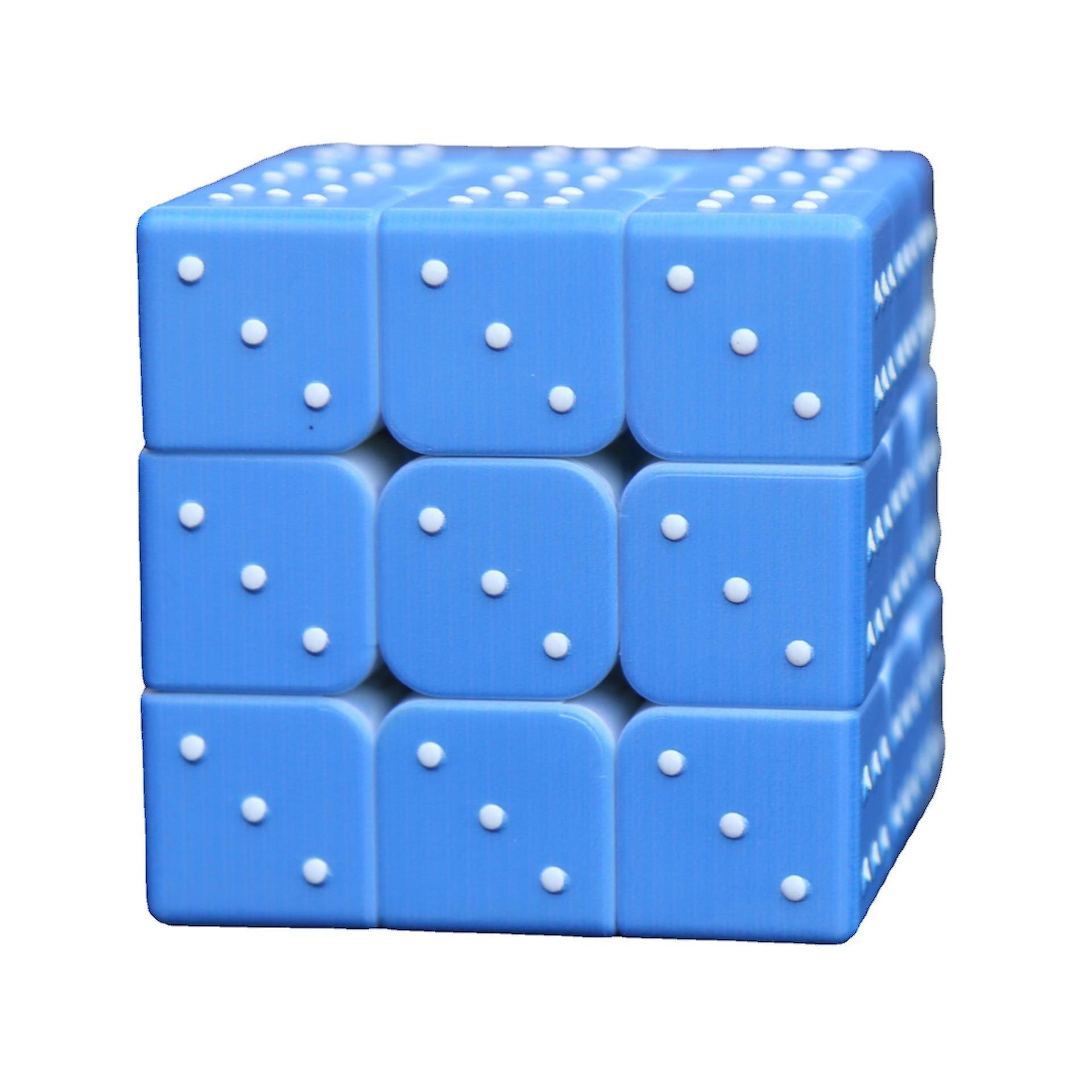Stickerless Magic Cube Toy For The Blind Or Partially Visible Person Faint Color Speed Cube, Salient Point