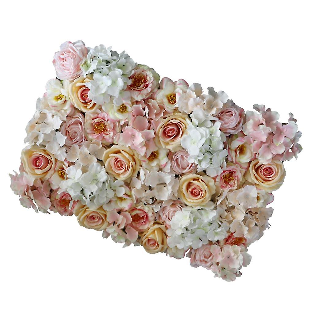 Panneaux muraux de fleurs artificielles Lieu d’anniversaire de mariage Décor Photo Toile de fond Rose 2