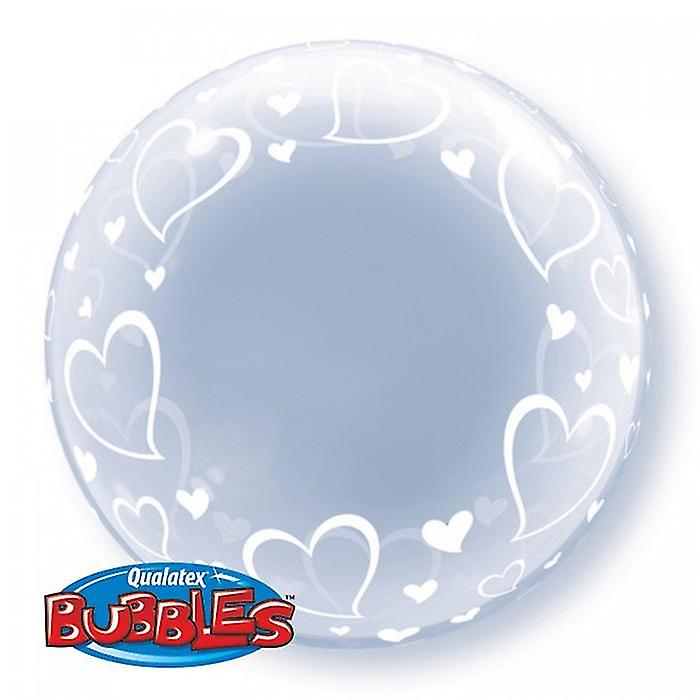 Qualatex 24 Inch Stylish Hearts Deco Bubble Balloon