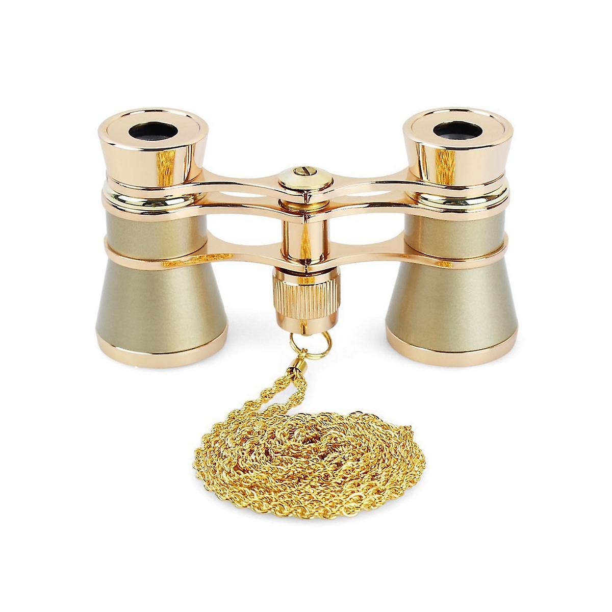 3X25 Opera Viewing Binoculars All Metal with Handle/Chain Ladies Retro Small Binoculars Mini Binocu