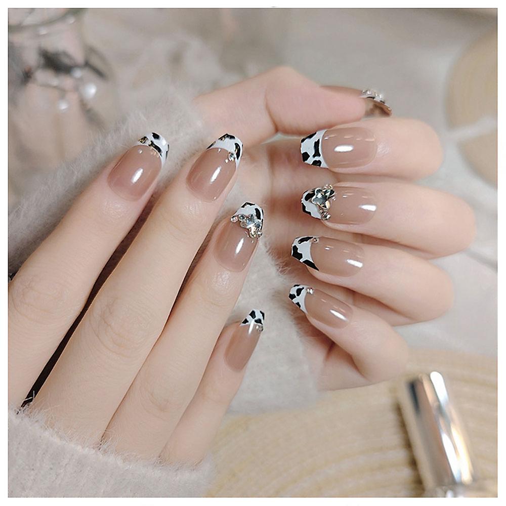 Press On Nails Full Cover Cow Pattern Glue On Nails