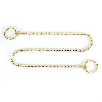 New Metal Snake Chain Twisted Necklace Pet Dog Show Training Choker Collars (Gold 4mm x 50cm)