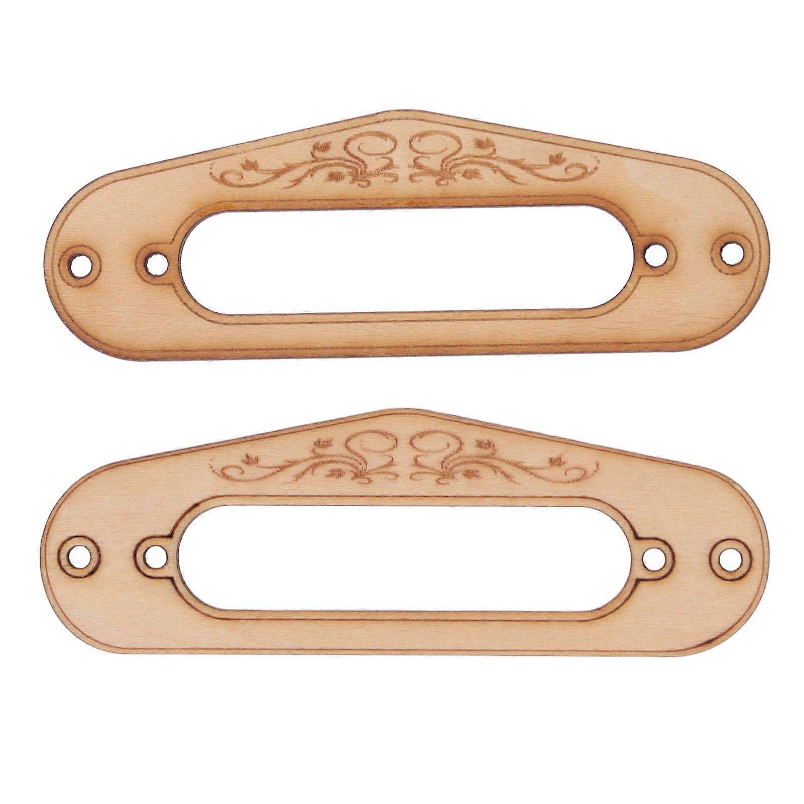 2PCS Pickup Mounting Ring Natural Maple Hard Decorative Single Coil Pickup Surround Plate for Guitar