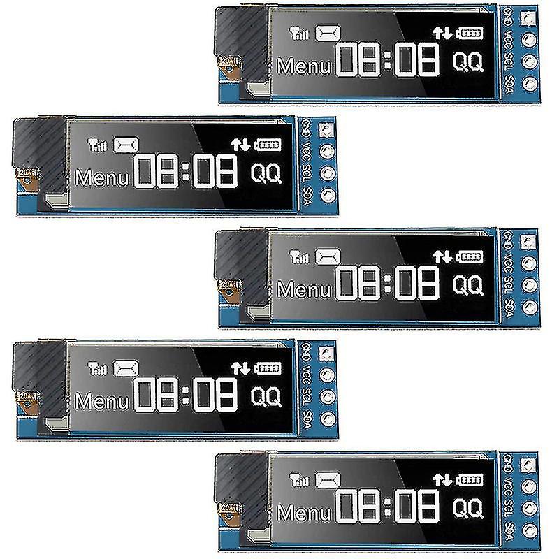 5 Pieces I2c Display Module 0.91 Inch I2c Oled Display Module Blue I2c Oled Screen Driver Dc 3.3v-5