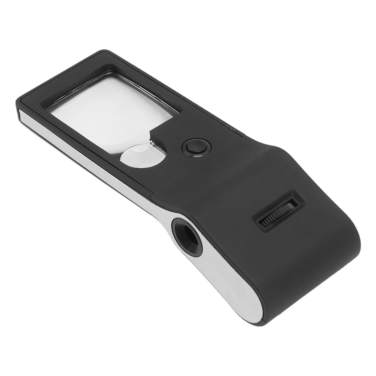 LED Lighted Magnifier 3X 10X 55X Portable Aspheric Magnifier High Bright UV Detection Magnifying Glass 