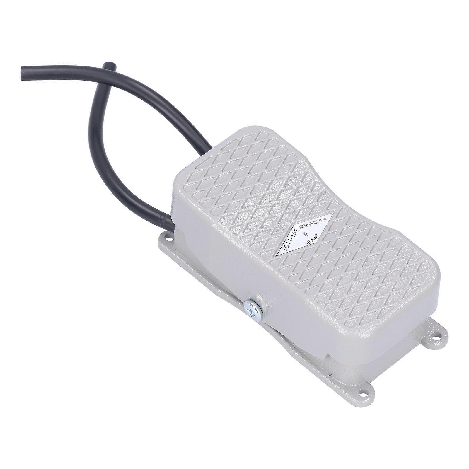 BERM Foot Pedal Switch Metal NonSlip On Off Controller 250V YDT1101 for Automation Control