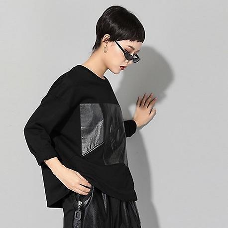 Long Sleeve Patchwork Oversized Tops