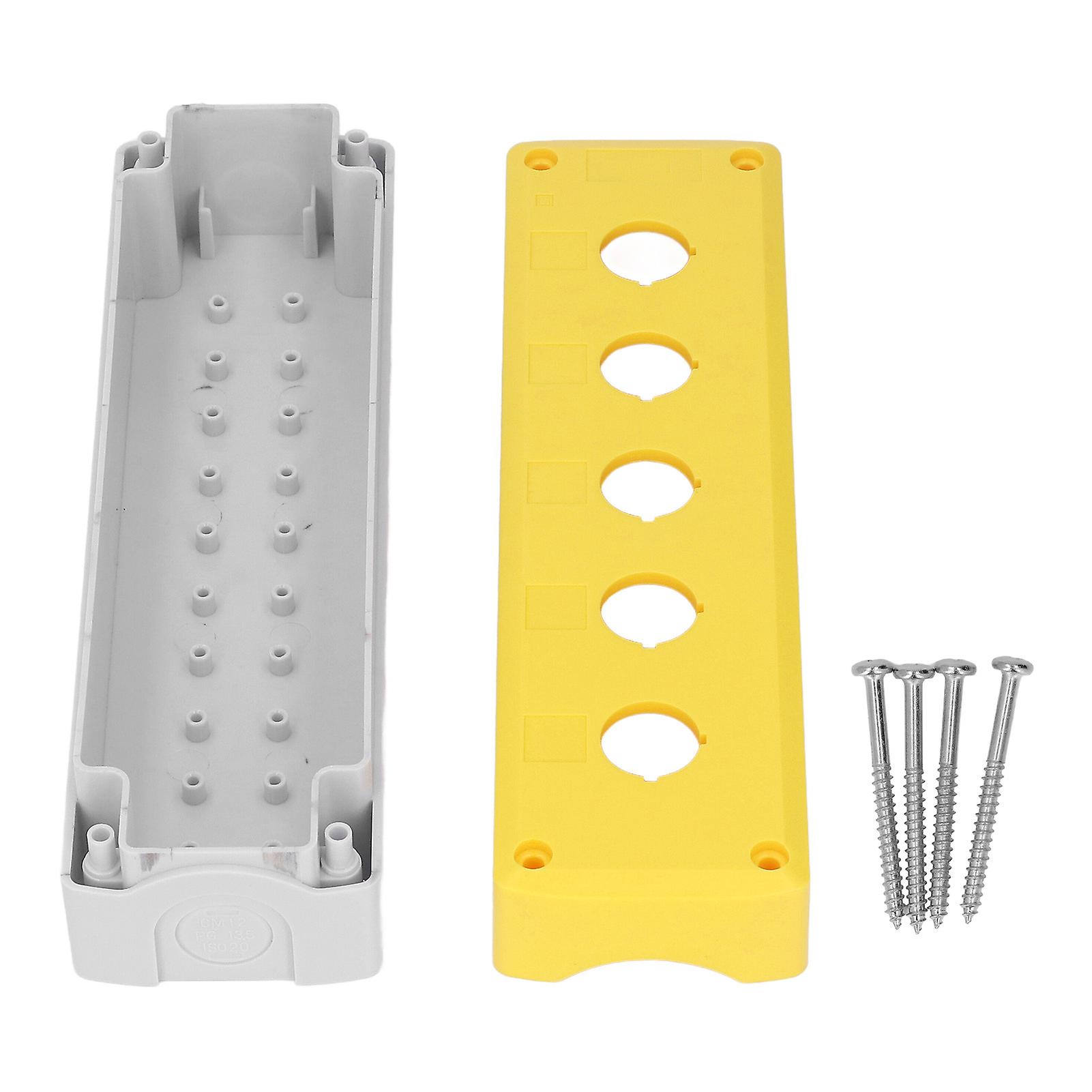 Switch Button Housing Push Button Housing Control Station Housing Switch Cover Waterproof Housing 5 Holes for Remote Control Equipment