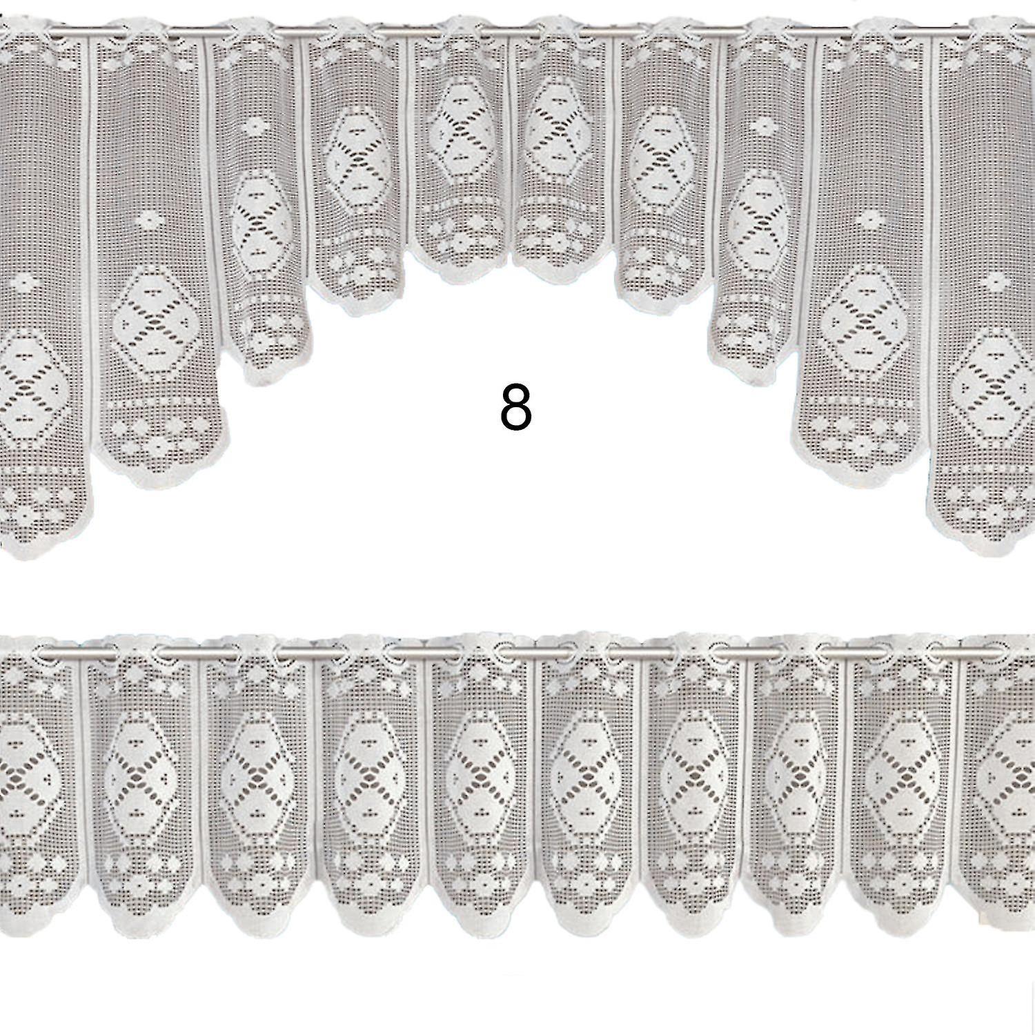 ZHOUBA 2Pcs/Set Dantelă Perdea Dantelă Translucidă Design Vintage Style 2 Tier Cafe Perdea Set pentru casă