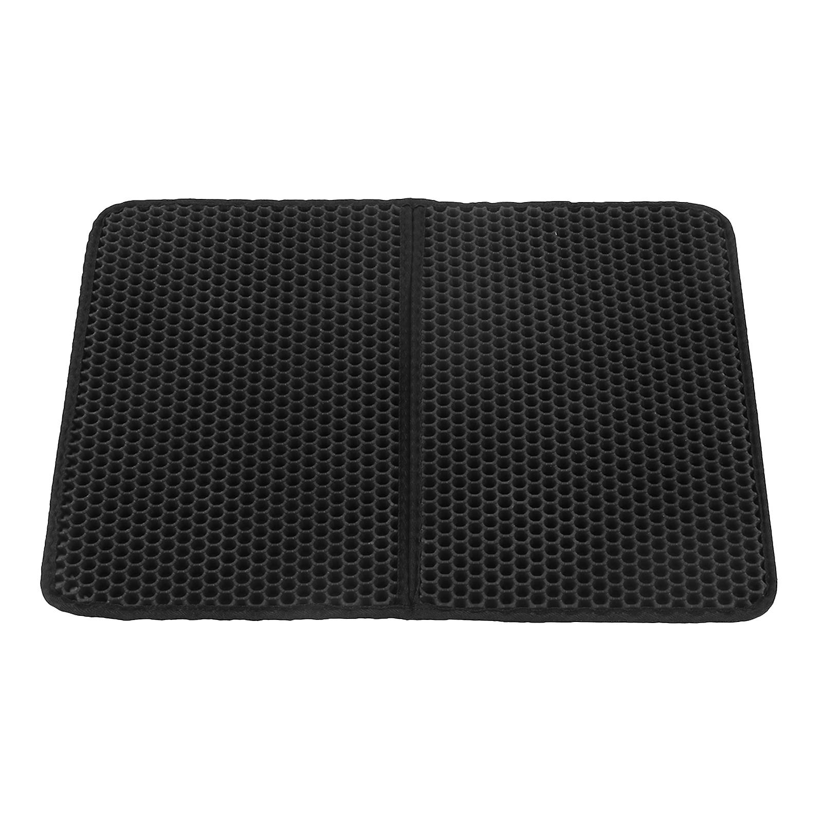 Double Layer Cat Litter Mat Waterproof 3D Honeycomb Holes Non Slip, Easy To Clean Litter Trapping Mat For Mess Free Floors