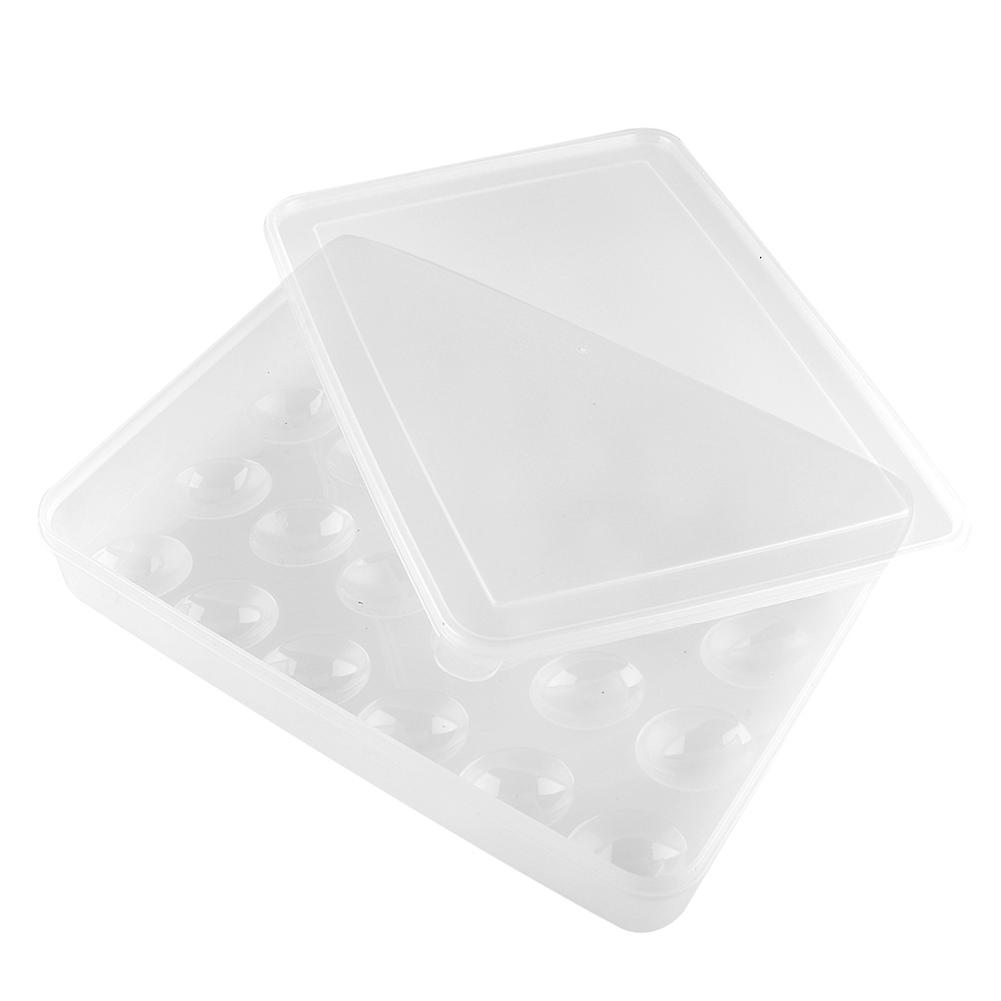 Plastic Transparent Eggs Storage Box Case Holder Container Organizer With Lid Kitchen Home
