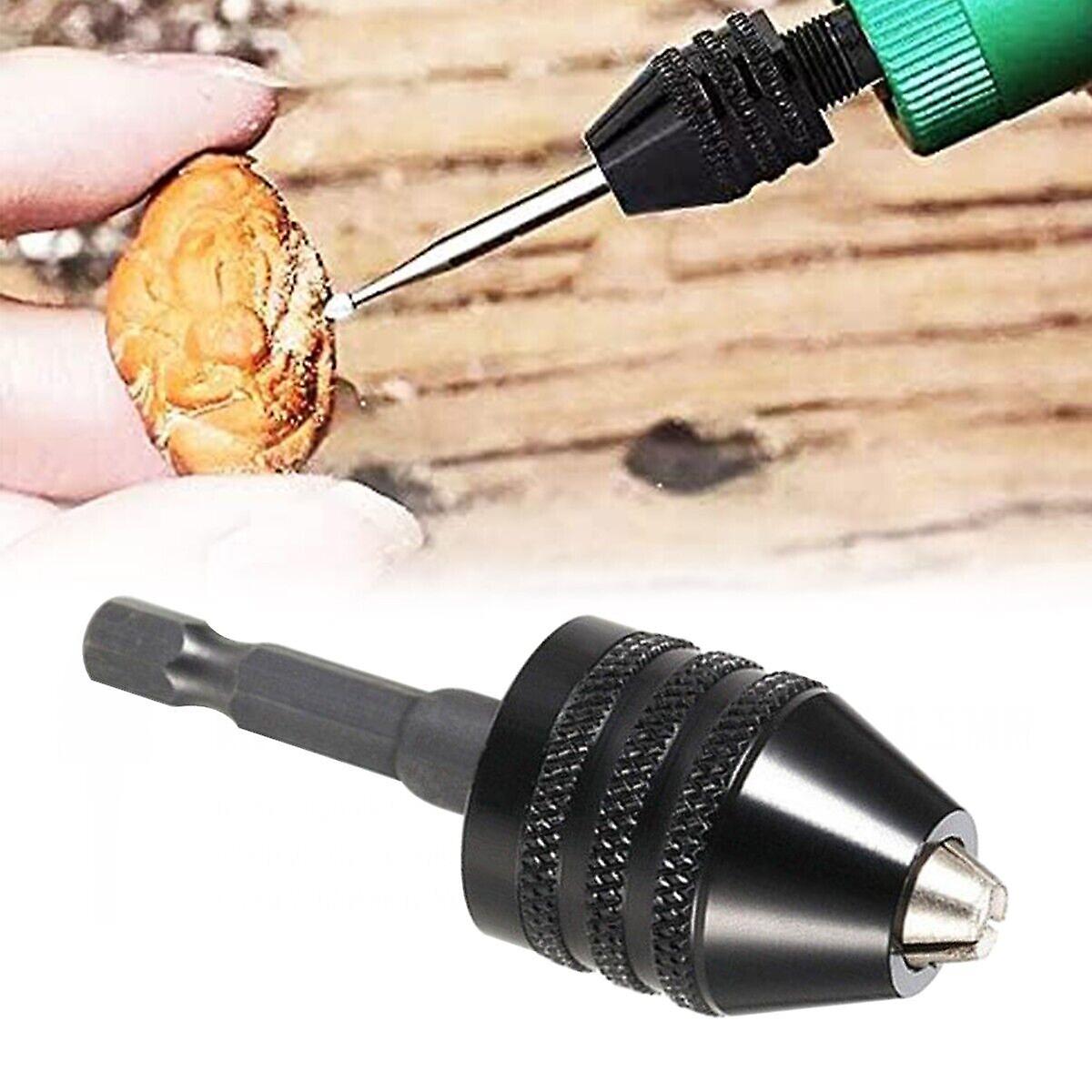 Mini keyless drill chuck 0.3-6.5 mm with 1/4" hexagon adapter