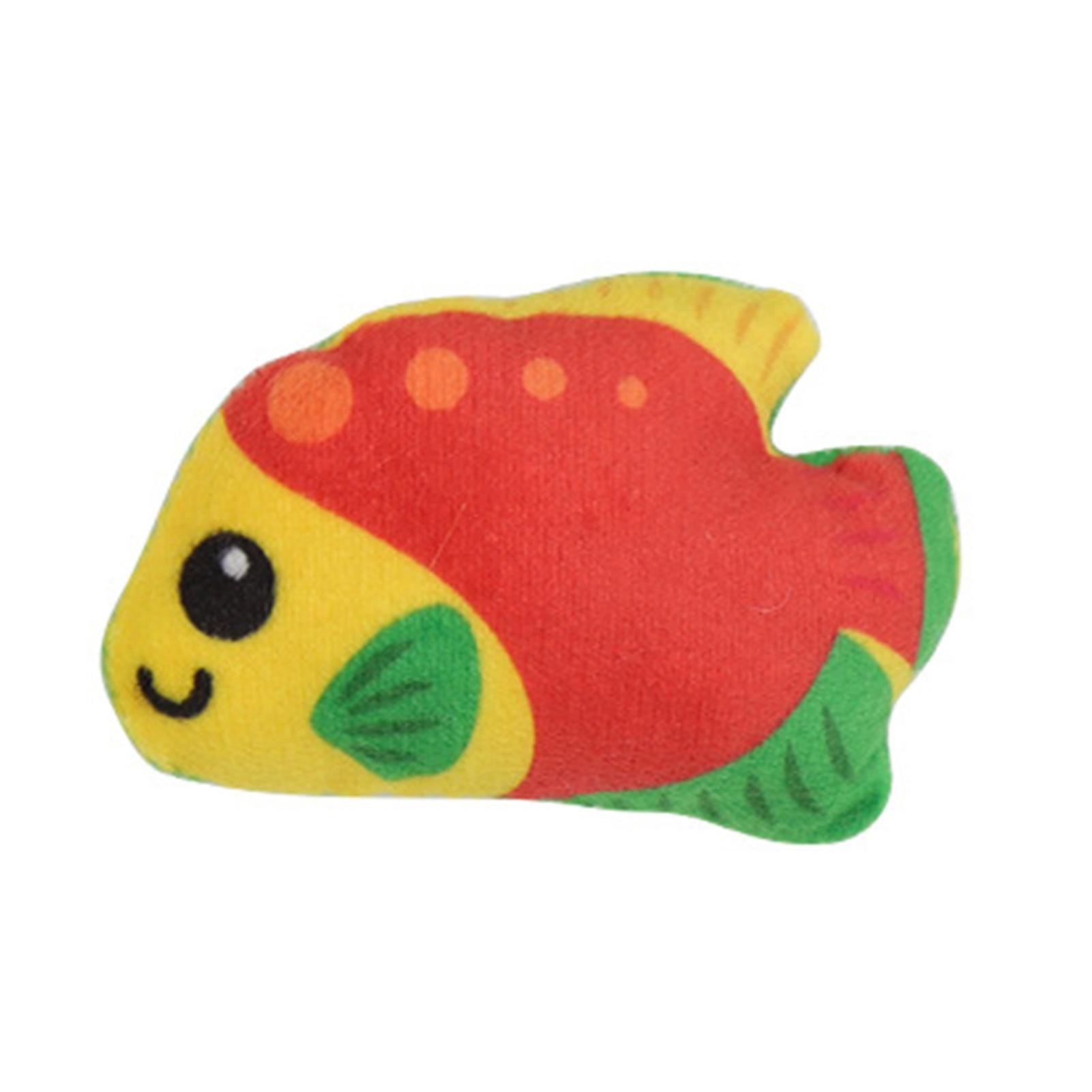 Fish Shape Cat Plush Toy Soft Stuffed Bite-Resistant Interactive Pet Chew Toy Anxiety-Reducing Teeth Cleaning Emotional Soothing Cat Toy