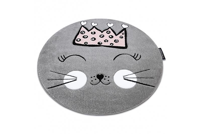 Carpet PETIT CAT CROWN circle grey